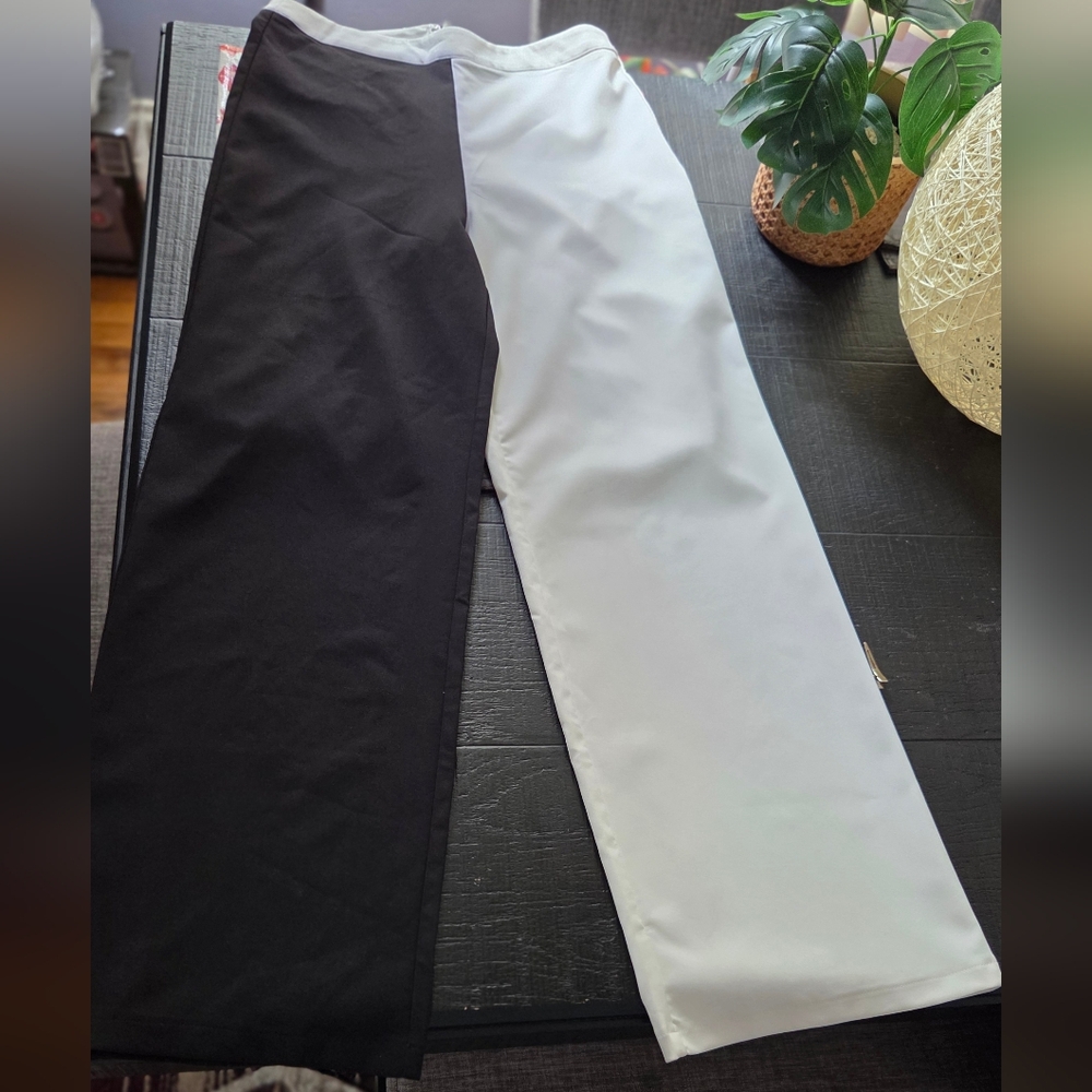 AKIRA Black and White Colorblock Pants